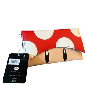 Super Mario Mushroom Bi-Fold Wallet New